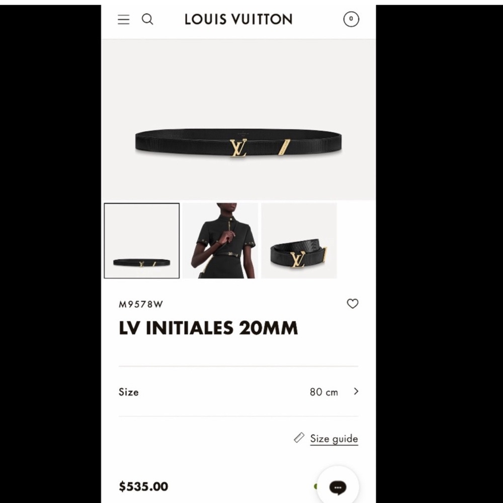 SKINNY LOUIS VUITTON BELT FOR WOMEN